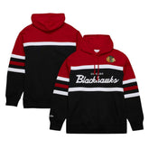 Chicago Blackhawks Mitchell & Ness Head Coach Pullover Hoodie - Black/Red | NHL Clearance