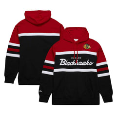 Chicago Blackhawks Mitchell & Ness Head Coach Pullover Hoodie - Black/Red | NHL Clearance