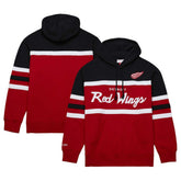 Detroit Red Wings Mitchell & Ness Head Coach Pullover Hoodie - Red/Black | NHL Lifestyle
