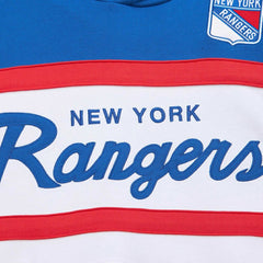 New York Rangers Mitchell & Ness Head Coach Pullover Hoodie - White/Blue | NHL Lifestyle