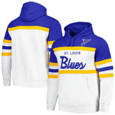 St. Louis Blues Mitchell & Ness Head Coach Pullover Hoodie - White/Blue | NHL near me