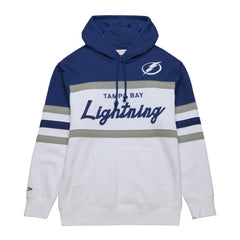 Tampa Bay Lightning Mitchell & Ness Head Coach Pullover Hoodie - White/Blue | NHL near me