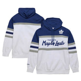 Toronto Maple Leafs Mitchell & Ness Head Coach Pullover Hoodie - White/Blue | NHL Lifestyle