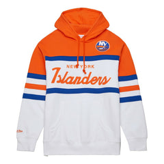 New York Islanders Mitchell & Ness Head Coach Pullover Hoodie - White/Orange | NHL discount