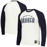 Seattle Kraken Mitchell & Ness Legendary Slub Vintage Raglan Long Sleeve T-Shirt - Cream | NHL on sale