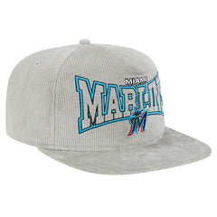 New Era Miami Marlins Gray Corduroy Golfer Snapback Hat Online