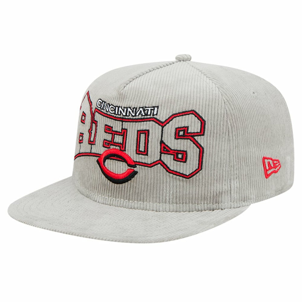 New Era Cincinnati Reds Gray Corduroy Golfer Snapback Hat Online