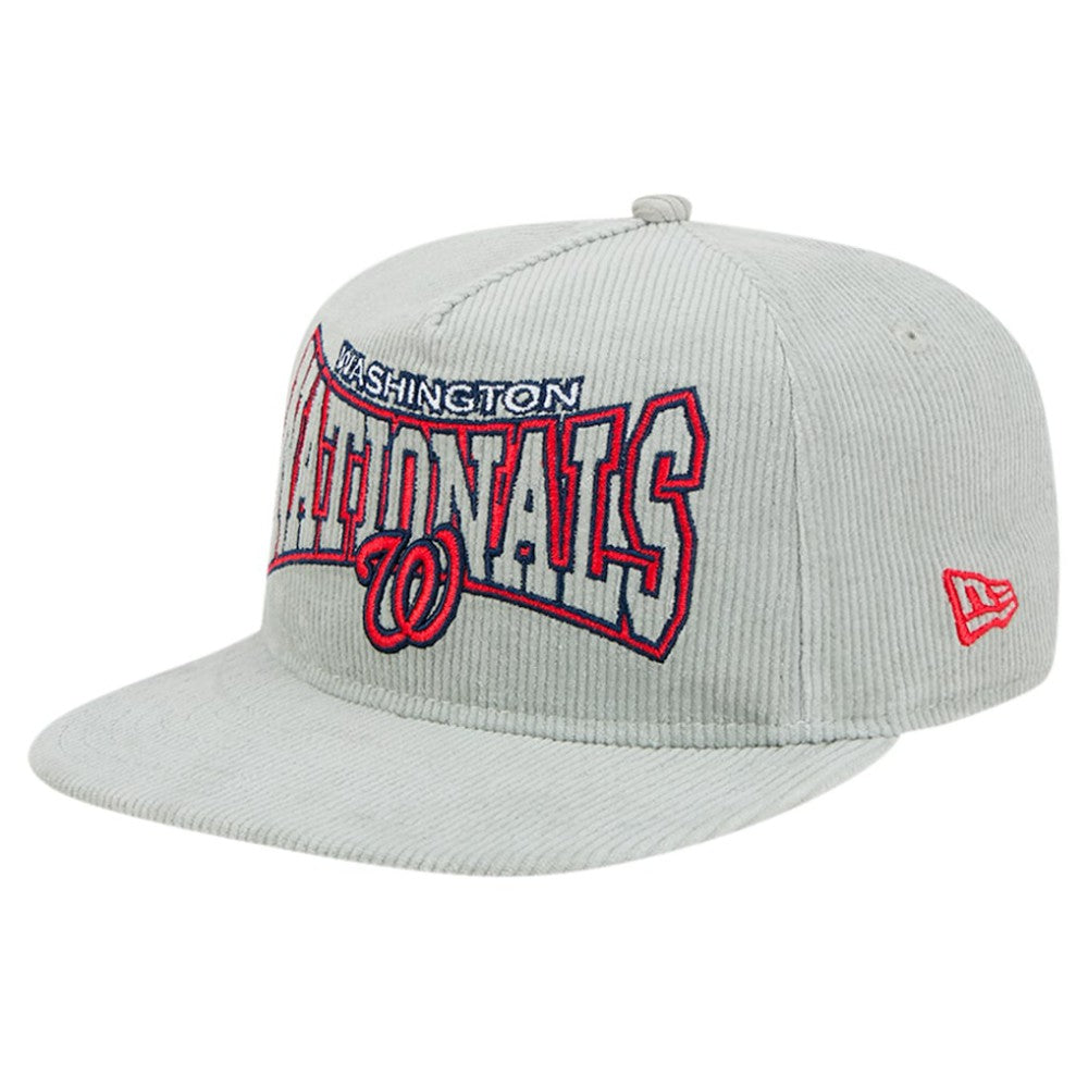 New Era Washington Nationals Gray Corduroy Golfer Snapback Hat Outlet