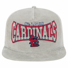 New Era St. Louis Cardinals Gray Corduroy Golfer Snapback Hat Outlet