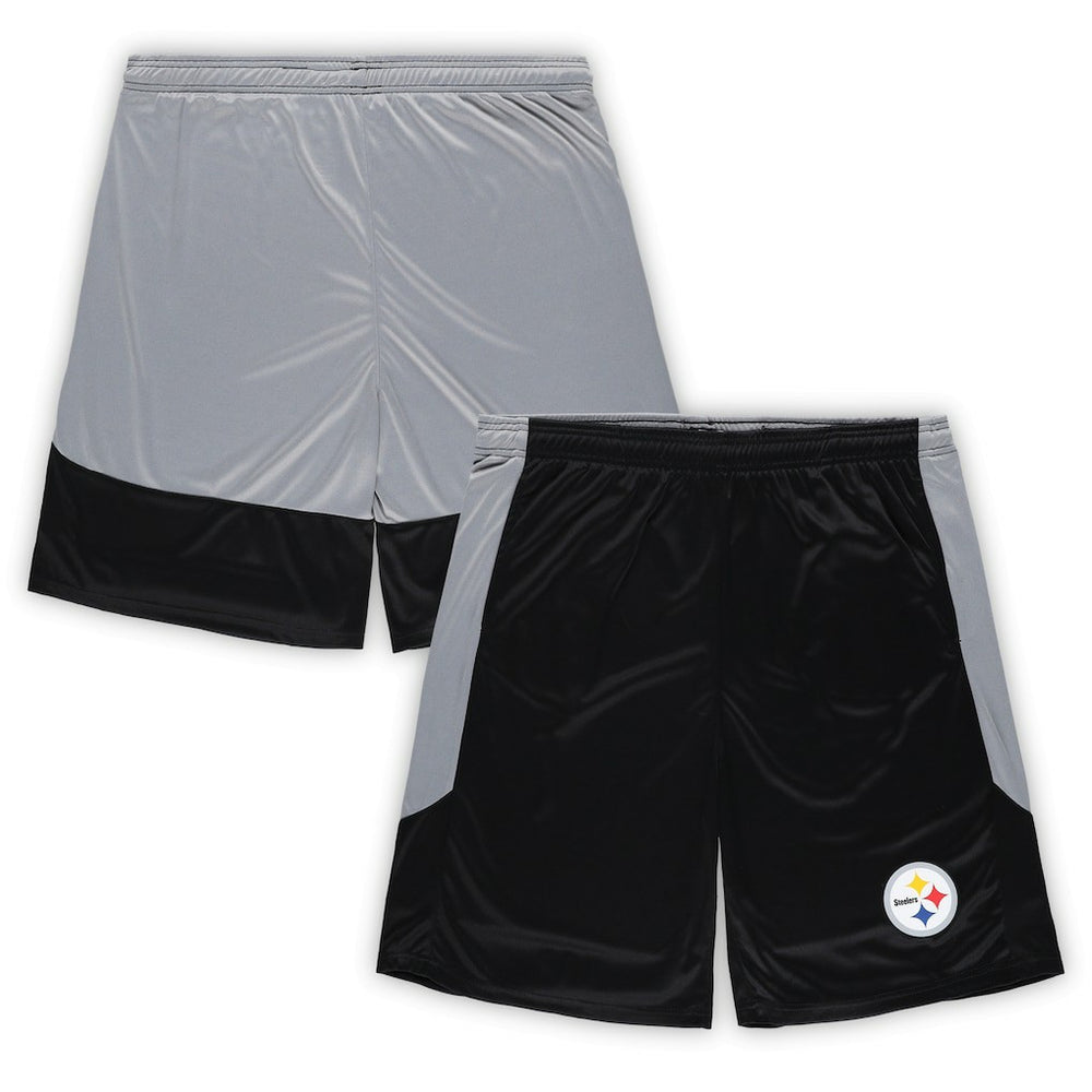 Pittsburgh Steelers Big & Tall Team Logo Shorts - Black - Fanatics