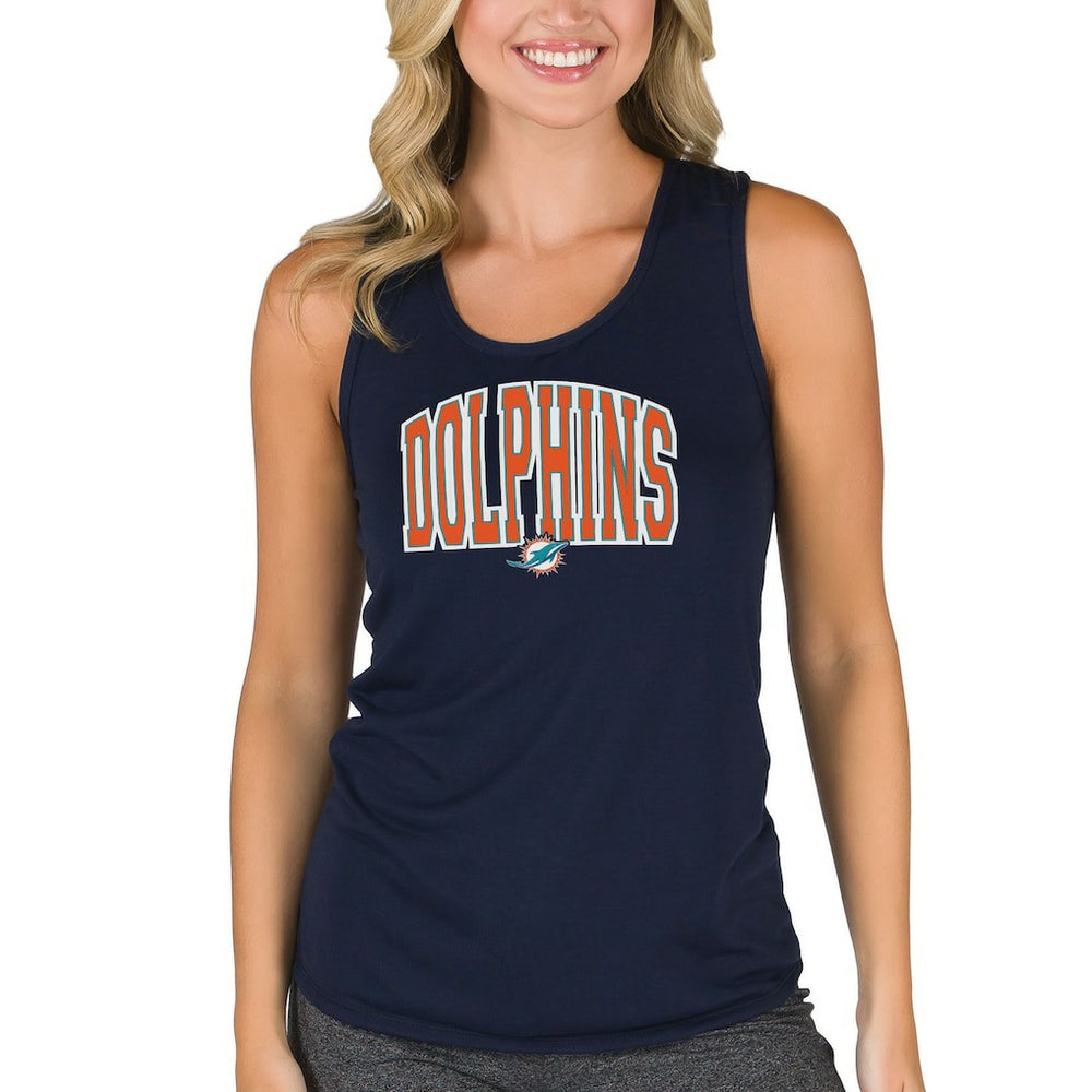 Miami Dolphins Concepts Sport Women's Marathon Racer Back Tank Top - Navy - NFL