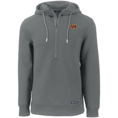 Washington Commanders Cutter & Buck Primary Mark Roam Eco Recycled Half-Zip Pullover Hoodie - Gray - NFL
