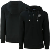Las Vegas Raiders Cutter & Buck Primary Mark Roam Eco Recycled Half-Zip Pullover Hoodie - Black - NFL