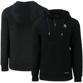 Minnesota Vikings Cutter & Buck Primary Mark Roam Eco Recycled Half-Zip Pullover Hoodie - Black - NFL