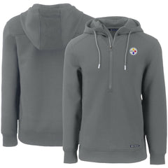 Pittsburgh Steelers Cutter & Buck Primary Mark Roam Eco Recycled Half-Zip Pullover Hoodie - Gray - NFL