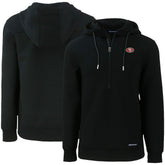 San Francisco 49ers Cutter & Buck Primary Mark Roam Eco Recycled Half-Zip Pullover Hoodie - Black - NFL