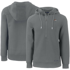 Denver Broncos Cutter & Buck Primary Mark Roam Eco Recycled Half-Zip Pullover Hoodie - Gray - NFL