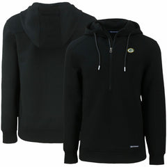 Green Bay Packers Cutter & Buck Primary Mark Roam Eco Recycled Half-Zip Pullover Hoodie - Black - NFL