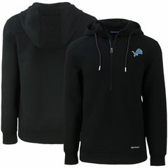 Detroit Lions Cutter & Buck Primary Mark Roam Eco Recycled Half-Zip Pullover Hoodie - Black - NFL