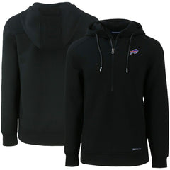 Buffalo Bills Cutter & Buck Primary Mark Roam Eco Recycled Half-Zip Pullover Hoodie - Black - NFL
