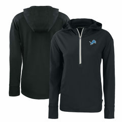 Detroit Lions Cutter & Buck Women's Primary Mark Daybreak Eco Recycled Half-Zip Hoodie - Black - NFL