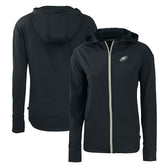 Philadelphia Eagles Cutter & Buck Women's Primary Mark Daybreak Eco Recycled Full-Zip Hoodie - Black - NFL