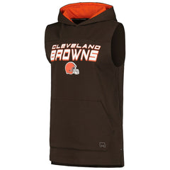 Cleveland Browns MSX by Michael Strahan Captain Sleeveless Hoodie T-Shirt - Brown - NFL
