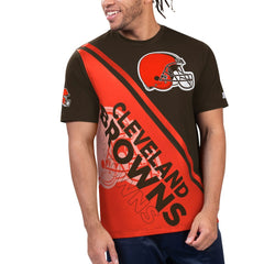 Cleveland Browns Starter Finish Line Extreme Graphic T-Shirt - Brown/Orange - NFL