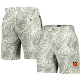 Cincinnati Bengals Margaritaville Sandwashed Monstera Print Amphib Shorts - Gray - NFL
