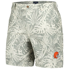Cleveland Browns Margaritaville Sandwashed Monstera Print Amphib Shorts - Gray - NFL