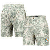 Pittsburgh Steelers Margaritaville Sandwashed Monstera Print Amphib Shorts - Gray - NFL