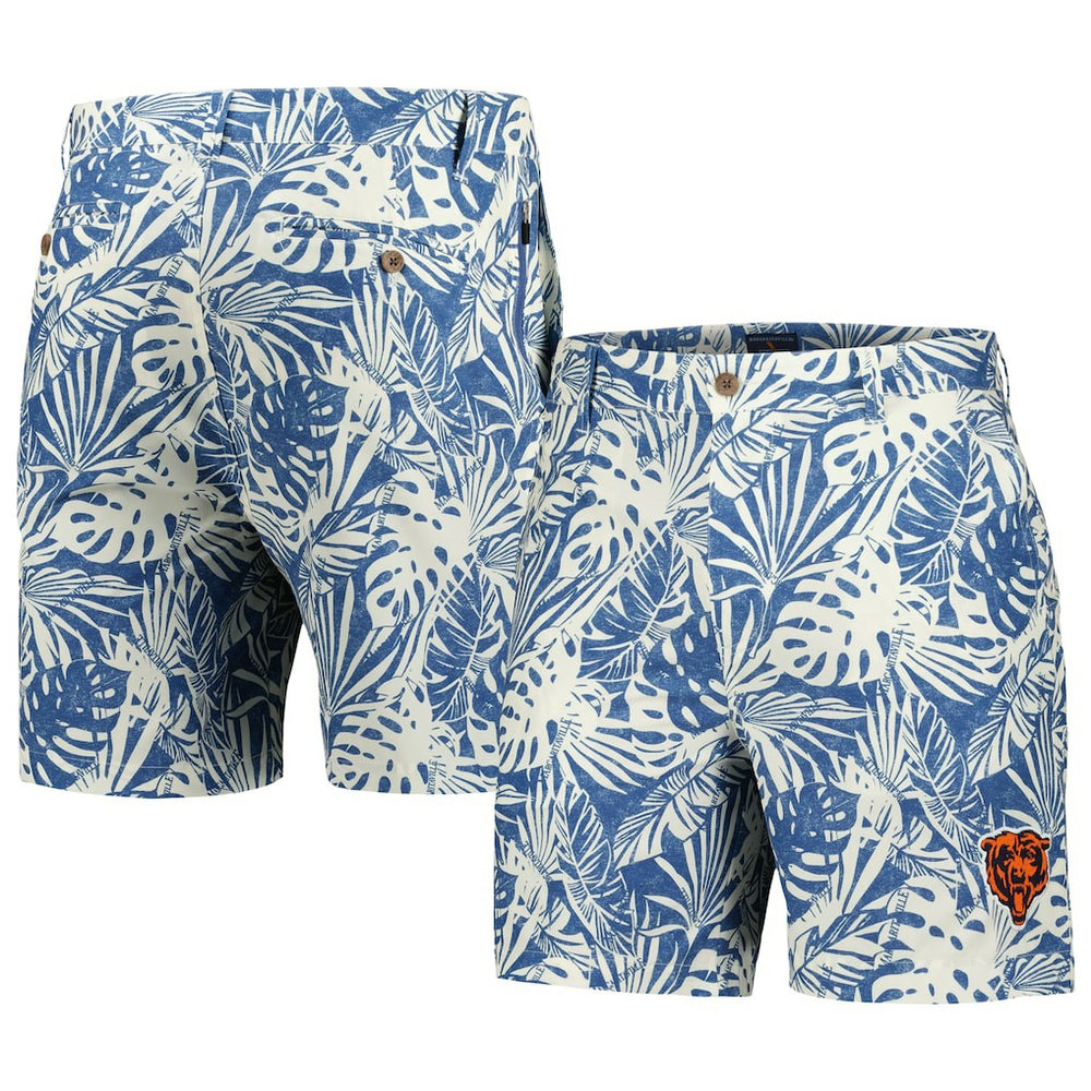 Chicago Bears Margaritaville Sandwashed Monstera Print Amphib Shorts - Navy - NFL