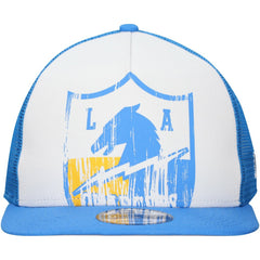 New Era Los Angeles Chargers Distressed 9FIFTY A-Frame Snapback Hat - White/Powder Blue - NFL
