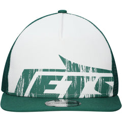 New Era New York Jets Distressed 9FIFTY A-Frame Snapback Hat - White/Green - NFL