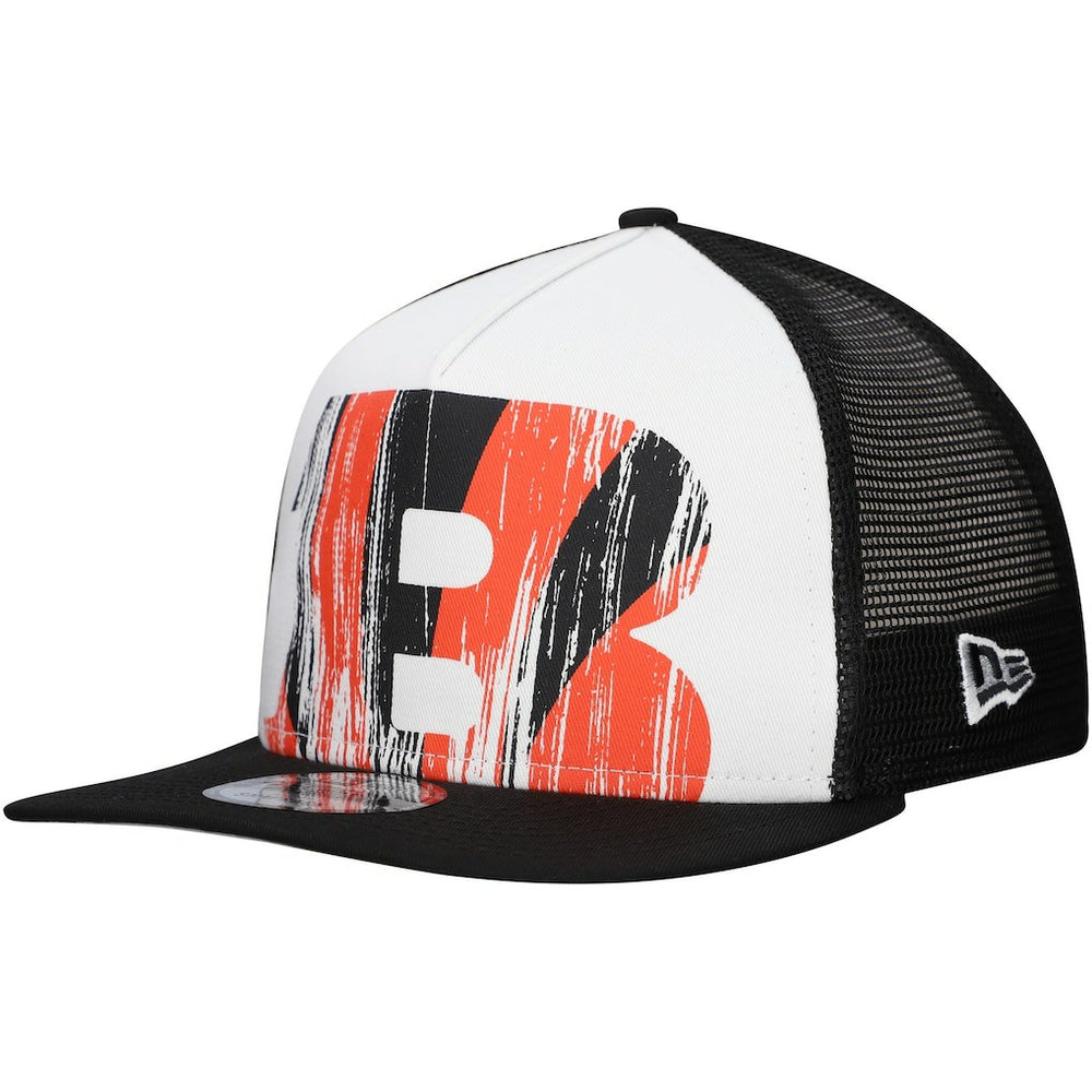 New Era Cincinnati Bengals Distressed 9FIFTY A-Frame Snapback Hat - White/Black - NFL