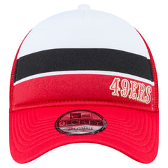 San Francisco 49ers New Era Sport Night Color Block 9FORTY A-Frame Trucker Adjustable Hat - White/Scarlet - NFL