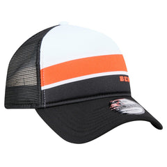 Cincinnati Bengals New Era Sport Night Color Block 9FORTY A-Frame Trucker Adjustable Hat - White/Black - NFL