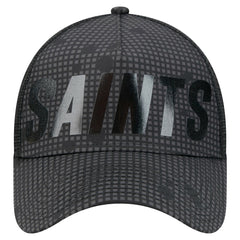 New Orleans Saints New Era Midnight Ink Tonal Text A-Frame Trucker 9FORTY Adjustable Hat - Black - NFL
