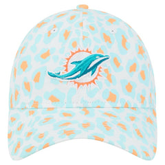Miami Dolphins New Era Women's Active Leopard 9TWENTY Adjustable Hat - White - NFL