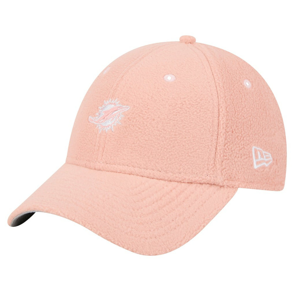 Miami Dolphins New Era Women's Cozy Sherpa 9FORTY Adjustable Hat - Light Pink - NFL