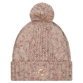Miami Dolphins New Era Women's Trendy Tone Cuffed Knit Hat with Pom - Stone - NFL