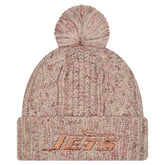 New York Jets New Era Women's Trendy Tone Cuffed Knit Hat with Pom - Stone - NFL
