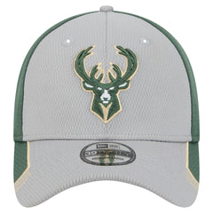 New Era Milwaukee Bucks Active Trim 39THIRTY Flex Hat Gray/Hunter Green