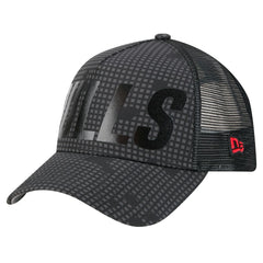 New Era Chicago Bulls Male Adult Midnight Ink Tonal A-Frame Trucker 9FORTY Adjustable Hat Black