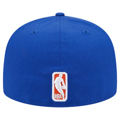 New Era New York Knicks Sport Night Script Sided 59FIFTY Fitted Hat Blue