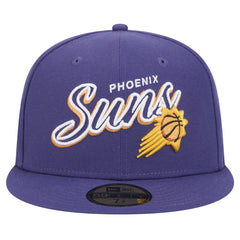 New Era Phoenix Suns Sport Night Script Sided 59FIFTY Fitted Hat Purple