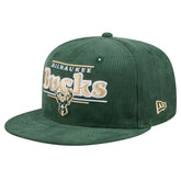 New Era Milwaukee Bucks Throwback Display Corduroy 9FIFTY Snapback Hat Hunter Green