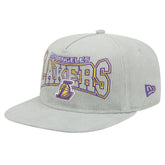 New Era Los Angeles Lakers Throwback Corduroy Golfer Snapback Hat Gray