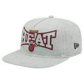 New Era Miami Heat Throwback Corduroy Golfer Snapback Hat Gray