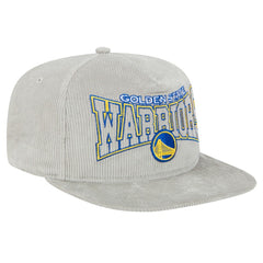 New Era Golden State Warriors Throwback Corduroy Golfer Snapback Hat Gray